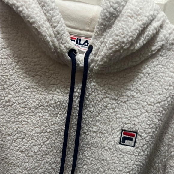 Fila White Neck Sweater with Cozy Texture - Picture 2 of 4